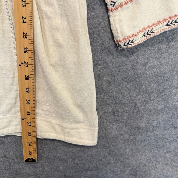 Free People All My Life Mini Dress Womens Medium Boho Hippie High Low Tie Beige - Picture 8 of 13